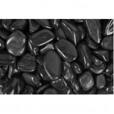 Rain Forest Medium Black Super Polished Pebbles   